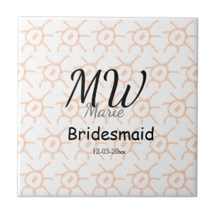 gepersonaliseerde eenvoudige monogram naam bruidsm tegeltje