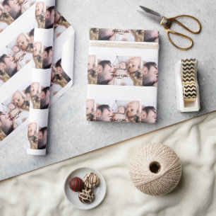 gepersonaliseerde eenvoudige monogram naam eerste cadeaupapier