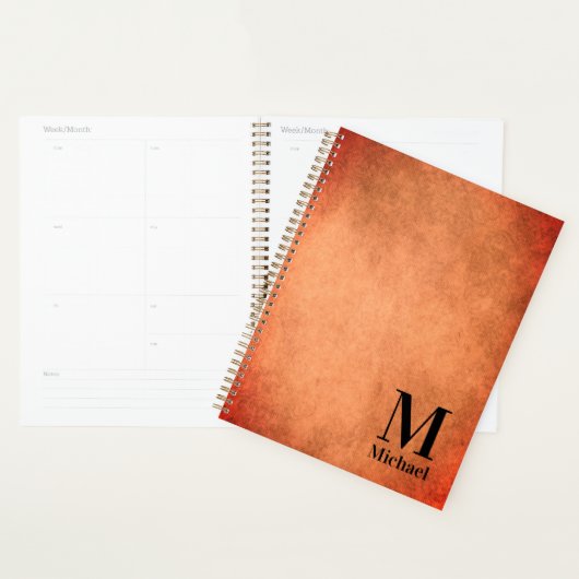 Gepersonaliseerde eenvoudige monogrammaticale plan planner (Display)