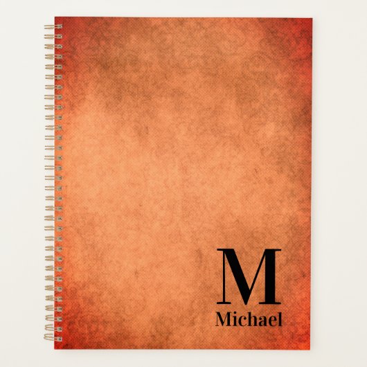 Gepersonaliseerde eenvoudige monogrammaticale plan planner (Voorkant)