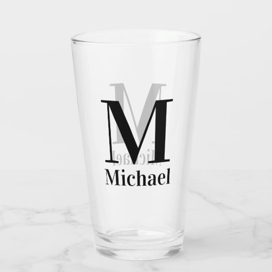 Gepersonaliseerde Eenvoudige Monogrammen Glas (Achterkant)