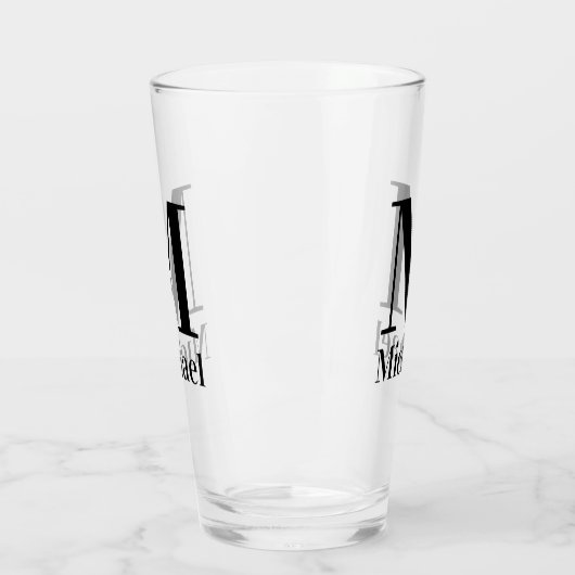 Gepersonaliseerde Eenvoudige Monogrammen Glas (Links)