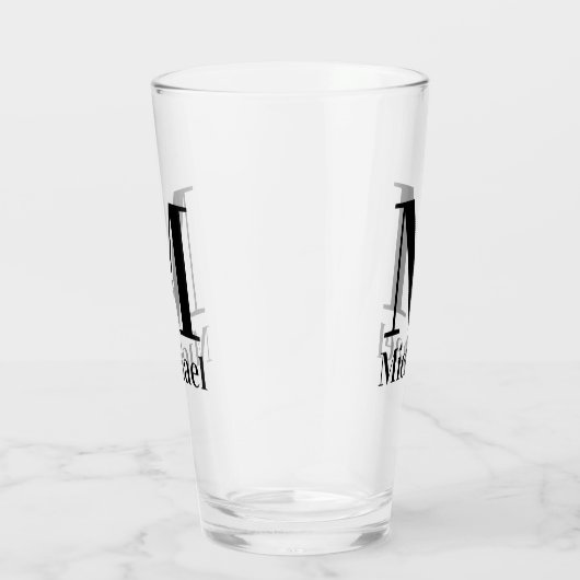 Gepersonaliseerde Eenvoudige Monogrammen Glas (Rechts)