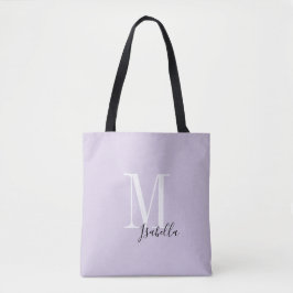 Gepersonaliseerde eenvoudige naam en monogram paar tote bag
