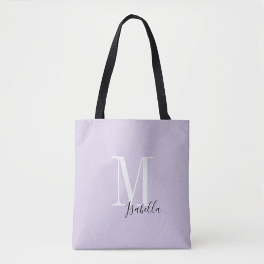Gepersonaliseerde eenvoudige naam en monogram paar tote bag (Voorkant)
