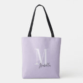 Gepersonaliseerde eenvoudige naam en monogram paar tote bag (Achterkant)
