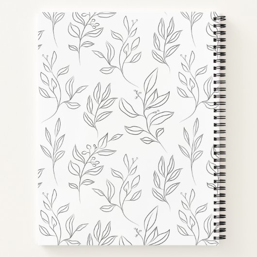 Gepersonaliseerde eenvoudige schets blad dankbaarh notitieboek (Achterkant)