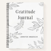 Gepersonaliseerde eenvoudige schets blad dankbaarh notitieboek (Voorkant)