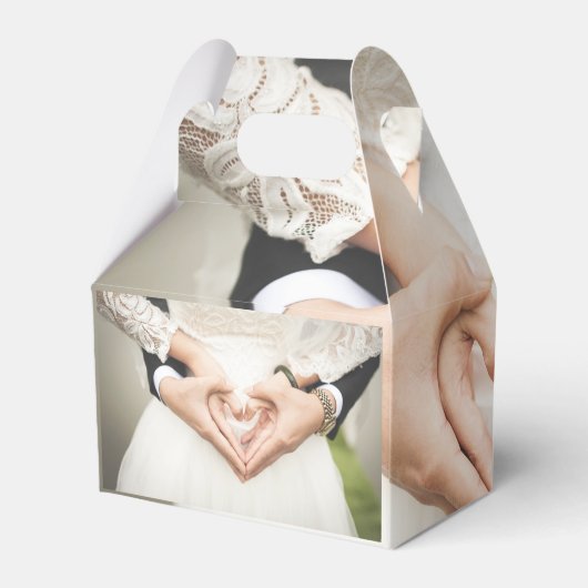 Gepersonaliseerde eenvoudige script foto bruiloft bedankdoosjes (Achterkant)