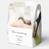 Gepersonaliseerde eenvoudige script foto bruiloft bedankdoosjes (Geopend)