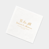 Gepersonaliseerde Eenvoudige Trouwtypografie Folie Servetten (Links)