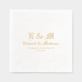 Gepersonaliseerde Eenvoudige Trouwtypografie Folie Servetten (Voorkant)