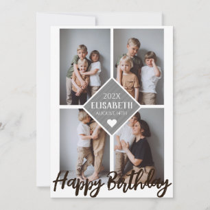 Gepersonaliseerde eenvoudige verjaardag familie fo kaart