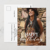 Gepersonaliseerde Eenvoudige Verjaardag Stijlvolle Briefkaart (Voorkant / Achterkant)