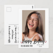 Gepersonaliseerde Eenvoudige Verjaardag Stijlvolle Briefkaart (Voorkant / Achterkant)