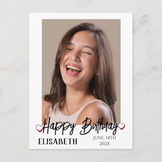 Gepersonaliseerde Eenvoudige Verjaardag Stijlvolle Briefkaart (Voorkant)