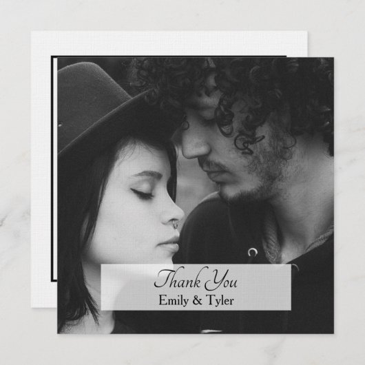 Gepersonaliseerde Eenvoudige Vierkante Foto Dank u Bedankkaart (Voorkant / Achterkant)