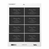 GEPERSONALISEERDE EENVOUDIGE VISITEKAART ETIKET (Full Sheet)