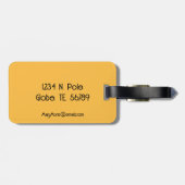 Gepersonaliseerde eenvoudige warme geel bagagelabel (Achterkant horizontaal)