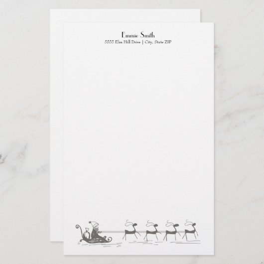 Gepersonaliseerde Eenvoudige Witte Kerstkerstkerst Briefpapier (Voorkant / Achterkant)