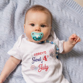 Gepersonaliseerde "Eerste 4 juli" Baby Bodysuit