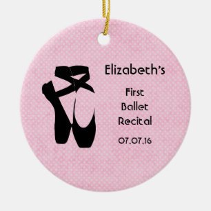Gepersonaliseerde eerste balletoverweging keramisch ornament