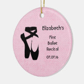 Gepersonaliseerde eerste balletoverweging keramisch ornament (Links)