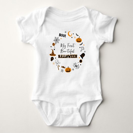 Gepersonaliseerde eerste Boo-tiful Halloween! Romper (Voorkant)