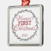 GEPERSONALISEERDE EERSTE CHRISTMAS-ORNAMENT METALEN ORNAMENT (Links)
