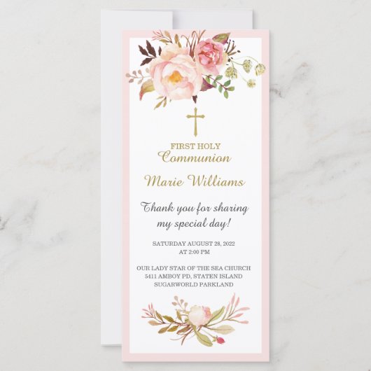 Gepersonaliseerde eerste-commune-gebeerde Kaart (Voorkant)