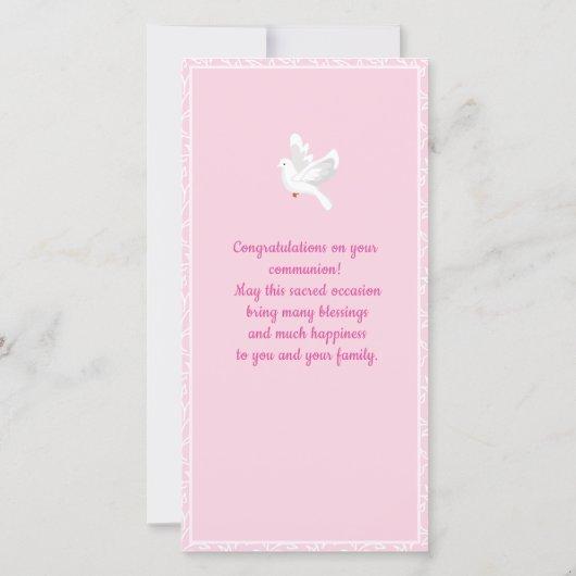 Gepersonaliseerde eerste communie Bladwijzer meisj Bedankkaart (Achterkant)
