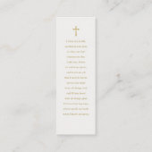 Gepersonaliseerde eerste communie blauw gebed Kaar Mini Visitekaartje (Achterkant)