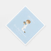 Gepersonaliseerde eerste communie Brunette Boy Servet (Hoek)