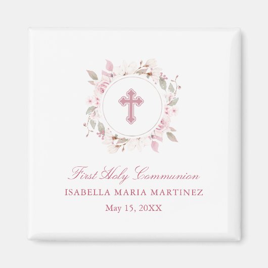Gepersonaliseerde eerste communie cross magneet gu (Voorkant)