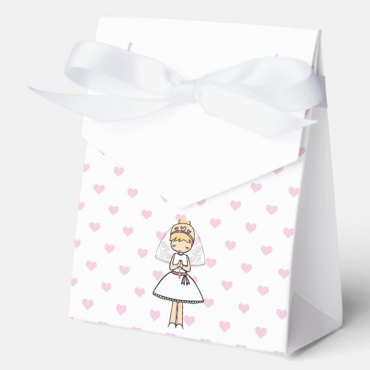 Gepersonaliseerde eerste communie dag meisje bedankdoosjes (Voorkant)