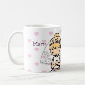 Gepersonaliseerde eerste communie dag meisje koffiemok (Links)