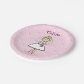 Gepersonaliseerde eerste communie dag meisje papieren bordje (Gekanteld)