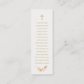 Gepersonaliseerde eerste communie roze gebed Kaart Mini Visitekaartje (Achterkant)