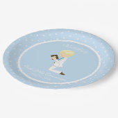 Gepersonaliseerde eerste communiqueerde ballonjong papieren bordje (Gekanteld)