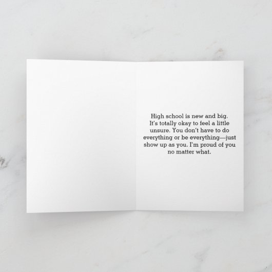 Gepersonaliseerde eerste dag van de middelbare sch kaart (Binnen)