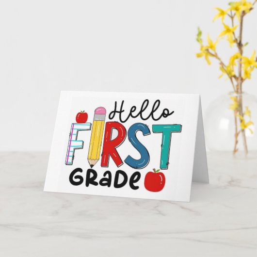 Gepersonaliseerde eerste dag van schoolklas kaart (Gele Bloem)