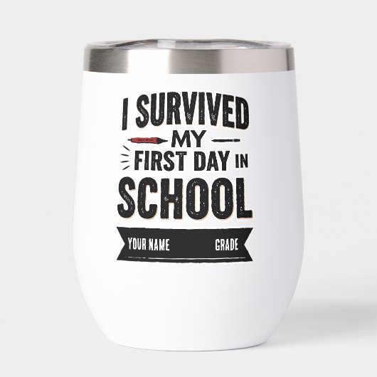 Gepersonaliseerde eerste dag van schoolkunst (Achterkant)