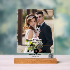 Gepersonaliseerde eerste dans lied bruiloft foto acryl bord