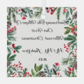 Gepersonaliseerde eerste getrouwde kerst ornament (Achterkant)