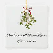 Gepersonaliseerde eerste getrouwde kerst ornament (Achterkant)