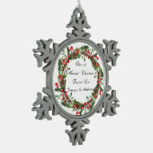 Gepersonaliseerde eerste getrouwde kerst ornament (Links)