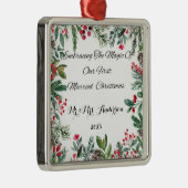 Gepersonaliseerde eerste getrouwde kerst ornament (Rechts)