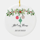 Gepersonaliseerde eerste getrouwde kerst ornament (Achterkant)