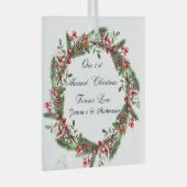 Gepersonaliseerde eerste getrouwde kerst ornament (Voorkant Rechts)