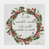 Gepersonaliseerde eerste getrouwde kerst ornament (Achterkant)